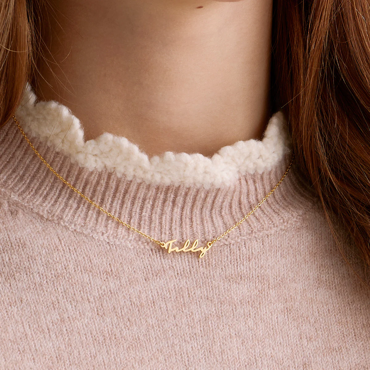 Fine Mini Signature Name Necklace (Gold) - Image 2