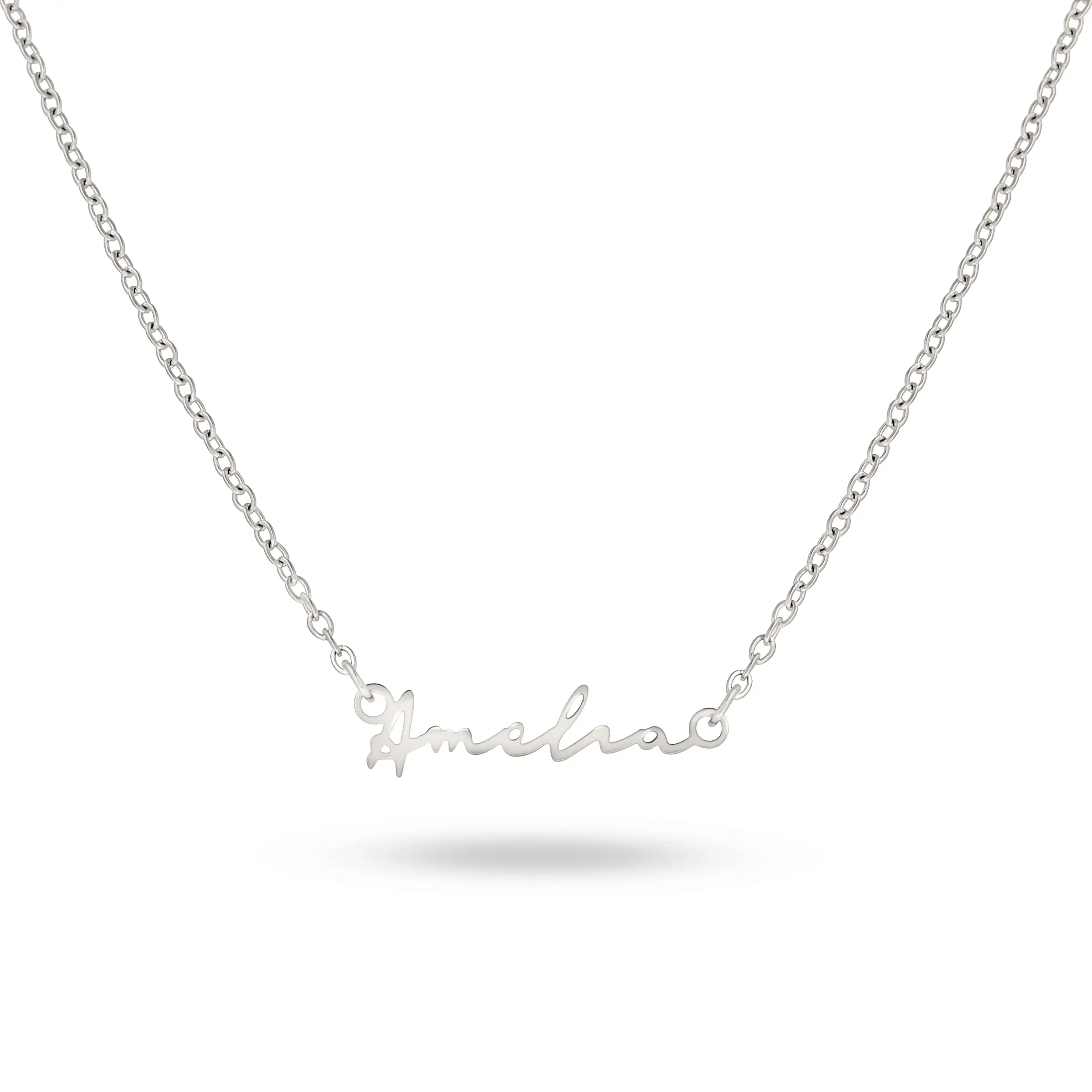 Fine Mini Signature Name Necklace (Silver)