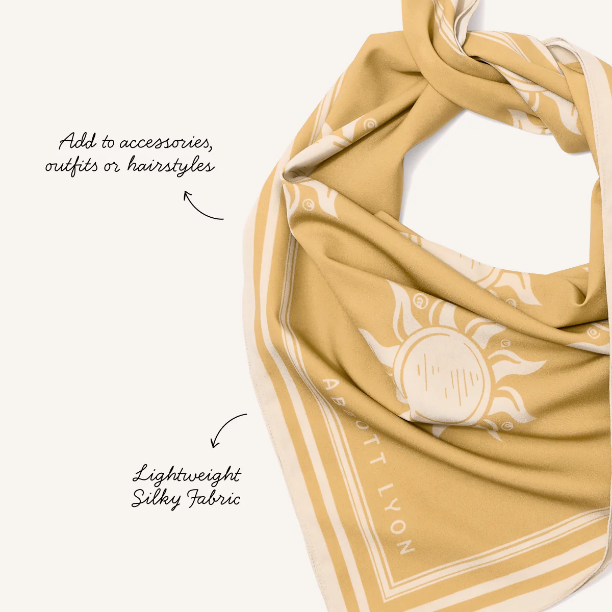Sun Motif Scarf (Yellow) - Image 3