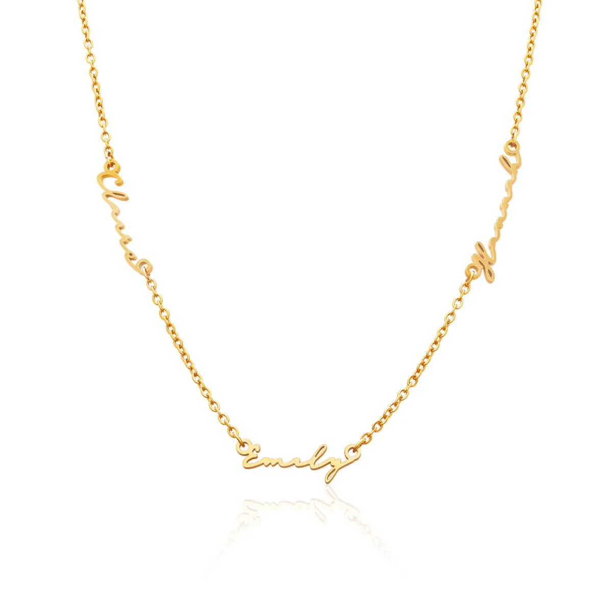 Triple Signature Name Necklace (Gold) - Image 5