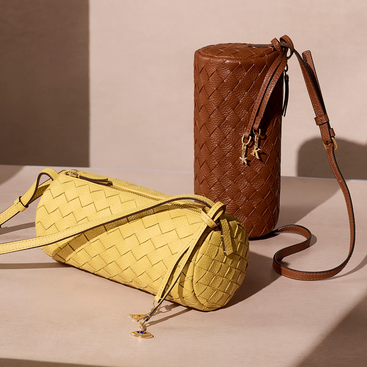 Woven Leather Barrel Bag (Butter Yellow) - Image 4