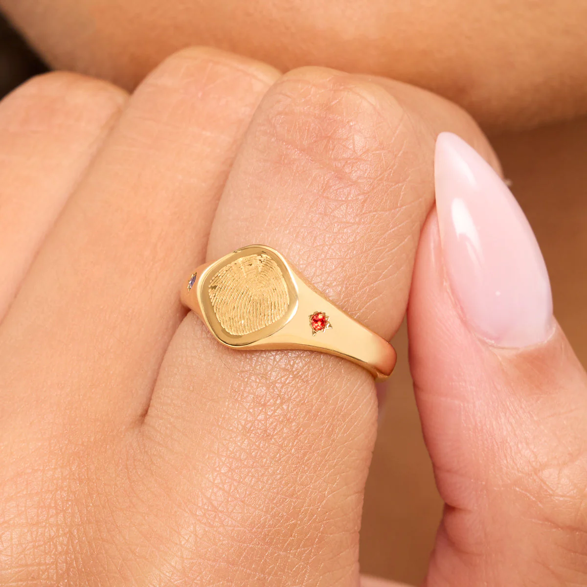 Written In The Stars Fingerprint Signet Ring (Gold) - Image 2