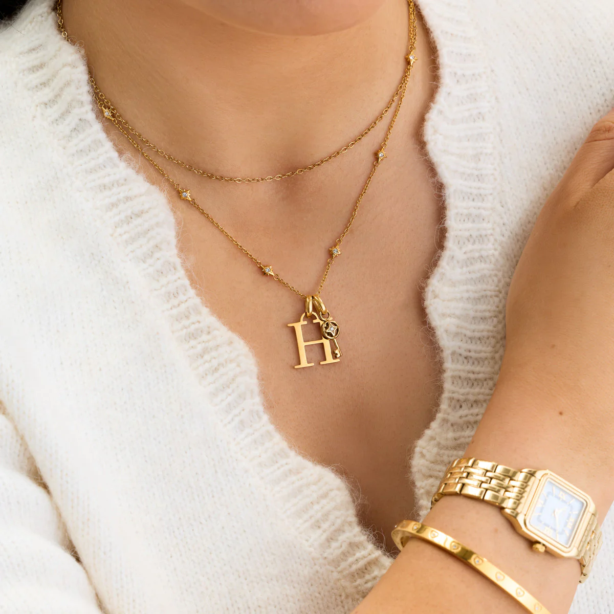 Written in the Stars Initial Necklace (Gold) - Image 4
