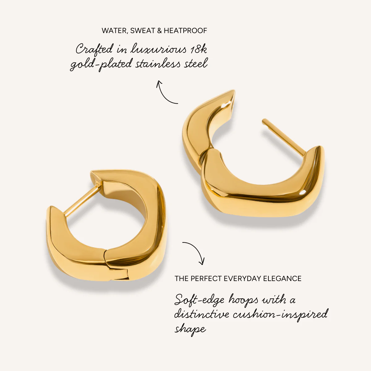 Written In The Stars Soft-Edge Hoops (Gold) - Image 3